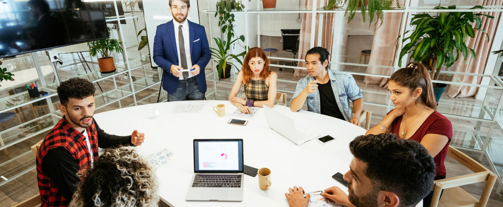 Group of people in an office meeting room