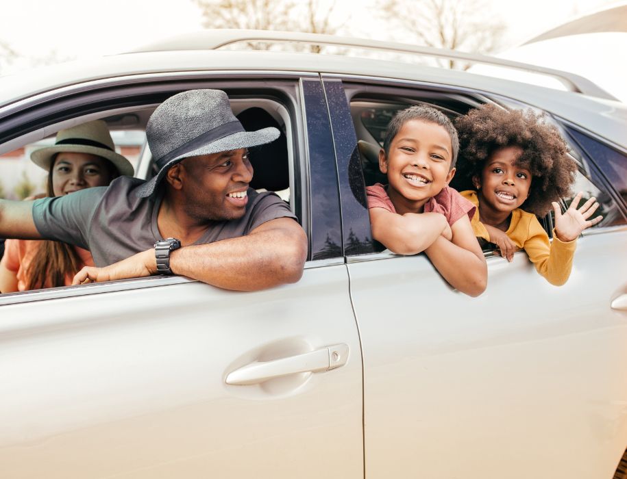 Family going for a drive