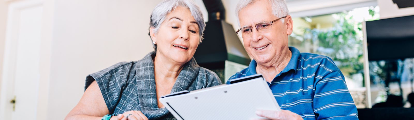 Couple looking over paperwork